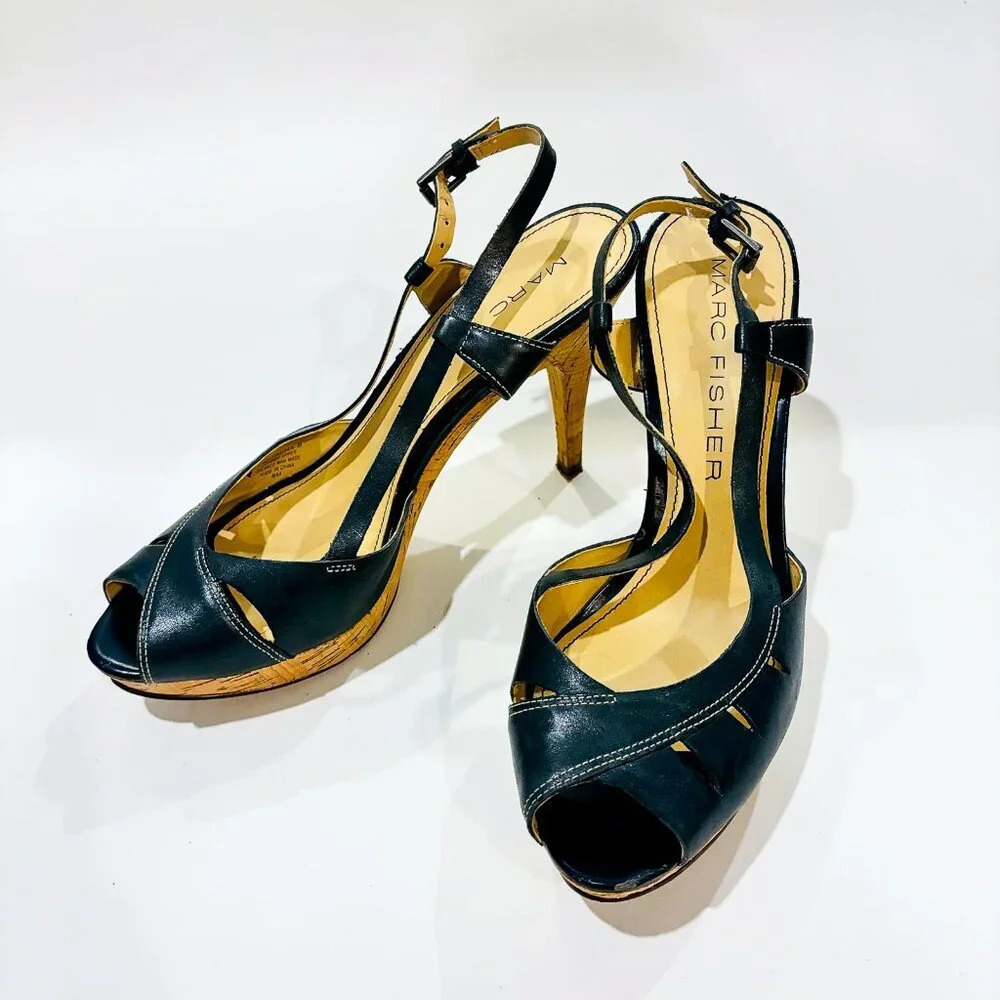 MARC FISHER Valma Cork‎  Peep Toe Heels